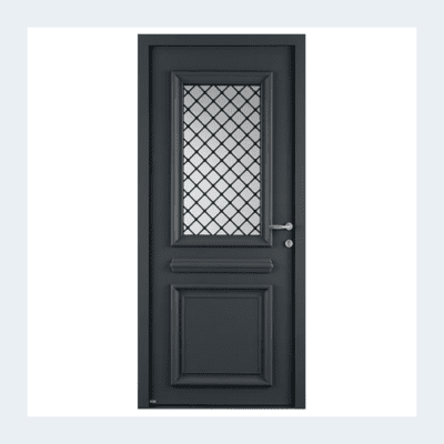 Porte d'entrée aluminium Danaé - gris anthracite